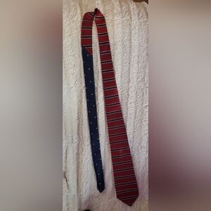 Tommy Hilfiger Red and Navy Striped Tie